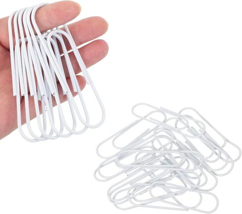 PATIKIL 4 Inch Large Paper Clip, 30PCS Big Paper Clip Extra Large Huge Metal Giant Clips Rust-Proof Strong Durable Bulk Cute for Home Office Accessories Bookmark, White in Saudi Arabia