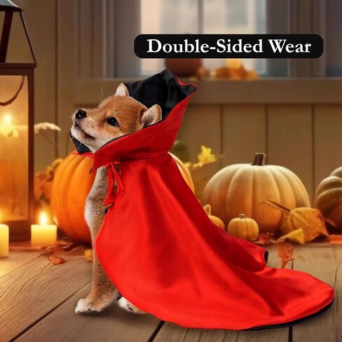 Cat/Dog Vampire Costume ، Funder Funcy Pet Pet Cape Cloak Cloak for Hitten & Small Medium Earge Dogs ، ارتداء ملابس لـ Halloween Cosplay (صغير) in Kuwait