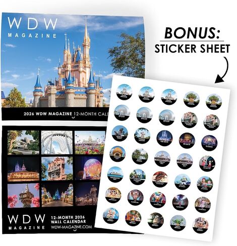 WDW Magazine 2026 Wall Calendar - مع ملصقات تخطيط الرحلة والاحتفال بمكافآت لـ Disney World و Disney Cruise وأعياد الميلاد وإجازات العائلة والتوافه الممتعة in Saudi Arabia