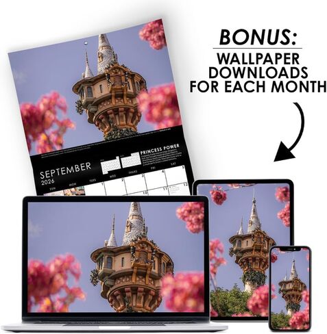 WDW Magazine 2026 Wall Calendar - مع ملصقات تخطيط الرحلة والاحتفال بمكافآت لـ Disney World و Disney Cruise وأعياد الميلاد وإجازات العائلة والتوافه الممتعة in Saudi Arabia