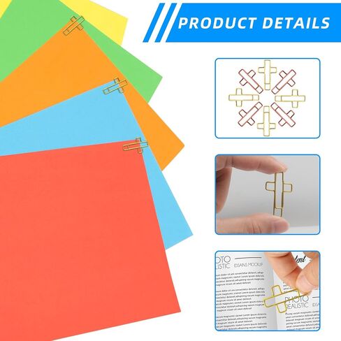 Gold Rose Cross Clips Bible Paper Clips - Stainless Steel Bible & Journal Clip, Bookmarks Bibles Study Supplies, Christian Journaling Bibles Cross Paper Clips for Christian Office & Home in Saudi Arabia