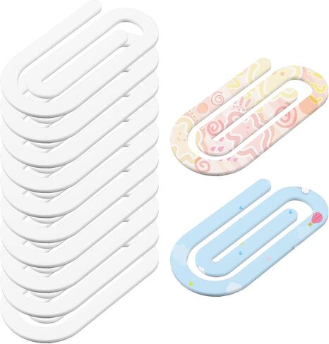 10 Pack Sublimation Blanks, 4x2 Inch Jumbo Clear Acrylic Paper Clips for Heat Transfer, DIY Bookmarks, Business Cards, Office Crafts Supplies Bulk White in Saudi Arabia