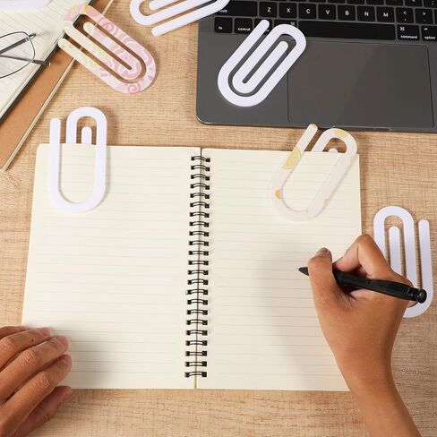 10 Pack Sublimation Blanks, 4x2 Inch Jumbo Clear Acrylic Paper Clips for Heat Transfer, DIY Bookmarks, Business Cards, Office Crafts Supplies Bulk White in Saudi Arabia