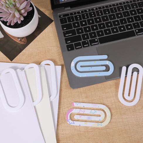 10 Pack Sublimation Blanks, 4x2 Inch Jumbo Clear Acrylic Paper Clips for Heat Transfer, DIY Bookmarks, Business Cards, Office Crafts Supplies Bulk White in Saudi Arabia