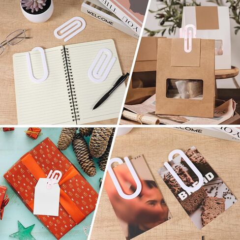 10 Pack Sublimation Blanks, 4x2 Inch Jumbo Clear Acrylic Paper Clips for Heat Transfer, DIY Bookmarks, Business Cards, Office Crafts Supplies Bulk White in Saudi Arabia
