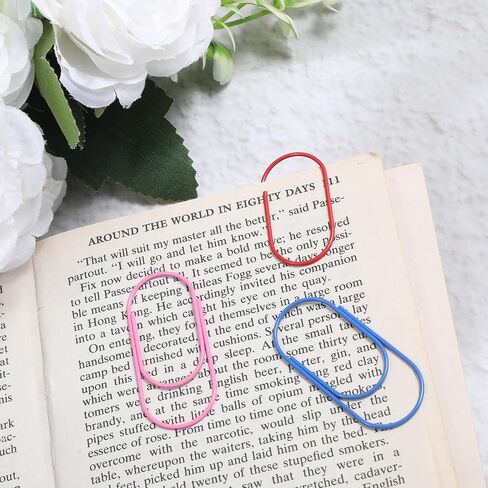 100 PCS Paper Clips with Storage Box, 2 Inch Large Paper Clips Cute Paperclip Oversized Colored Papeclips Bookmarks Planner Clip for Office Supplies School Gifts Wedding Decoration (10 Colors) in Saudi Arabia