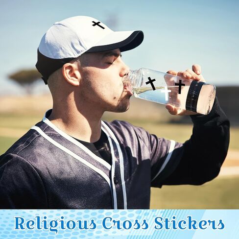 Faccito 600pcs Cross Stickers Crosses Christian Stickers Religious Catholic Sticker Roll for Christian Athlete Baseball Football Basketball Helmet Water Bottle Backpack Sport Supplies in Saudi Arabia