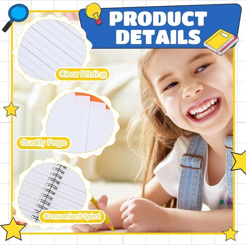 Henoyso 10 Pcs 100/50 Sheets Primary Composition Notebook K-2 Bulk Spiral Primary Journal Drawing Handwriting Practice for Kids Kindergarten 1st 2nd Back to School Supplies (Bright Color,50 Sheets) in Saudi Arabia
