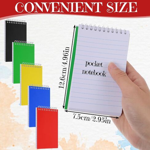 Divina Vitae 50pcs Mini Spiral Noteboor 3 × 5 بوصة منصات ملاحظة صغيرة أعلى محدد الكلية المبطنة بالورق المحكم حجم الجيب لمكتب المنزل ، 75 ورقة/وسادة ، 5 ألوان in Saudi Arabia