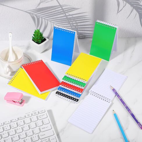 Divina Vitae 50pcs Mini Spiral Noteboor 3 × 5 بوصة منصات ملاحظة صغيرة أعلى محدد الكلية المبطنة بالورق المحكم حجم الجيب لمكتب المنزل ، 75 ورقة/وسادة ، 5 ألوان in Saudi Arabia