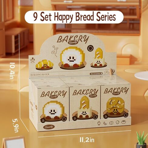 9 مجموعة من سلسلة Happy Bread Series سلسلة لطيفة سلسلة Toy Mini Bricks Micro Building Kit Toys Desktop Orments Gift for البالغين أطفال in Kuwait