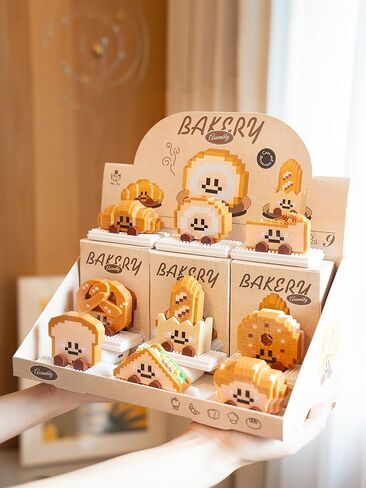 9 مجموعة من سلسلة Happy Bread Series سلسلة لطيفة سلسلة Toy Mini Bricks Micro Building Kit Toys Desktop Orments Gift for البالغين أطفال in Kuwait