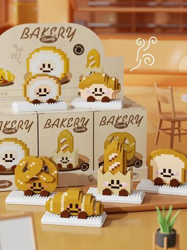 9 مجموعة من سلسلة Happy Bread Series سلسلة لطيفة سلسلة Toy Mini Bricks Micro Building Kit Toys Desktop Orments Gift for البالغين أطفال in Kuwait