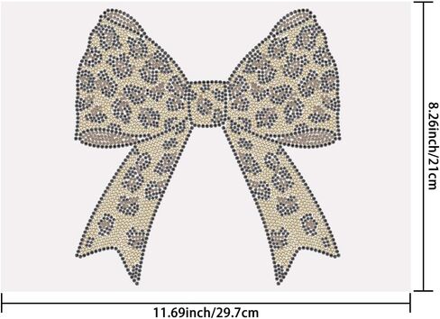 SUPERDANT Leopard Print Bow Iron On Transfers Leopard Bow Heat Transfer Stickers Iron on Patches Stickers Washable Heat Transfer Decals For Girl's T Shirts Clothing Jeans Backpacks DIY Applique Decals in Saudi Arabia