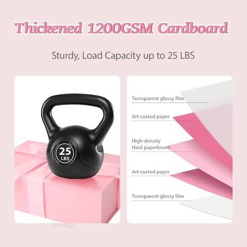 Caniya Pink Gift Box 11’'x7.2 "x3.5" مع غطاء مغناطيسي ، صندوق هدايا لامع للهدايا يشمل الشريط الموسع ، بطاقة حب ، ورق بطانة لعيد الميلاد ، عيد الحب ، يوم عيد الميلاد ، دش الطفل in Kuwait