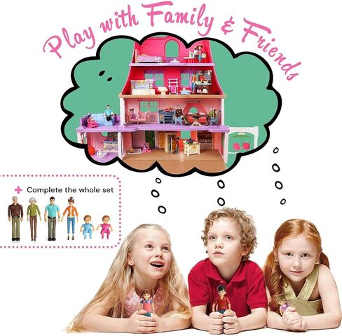 مجموعة دمى بيفرلي هيلز TM Sweet Li'l Family Dollhouse People مجموعة من شخصيتين مجسمتين للأم والأب، ملحقات بيت الدمية للأطفال الصغار in Kuwait