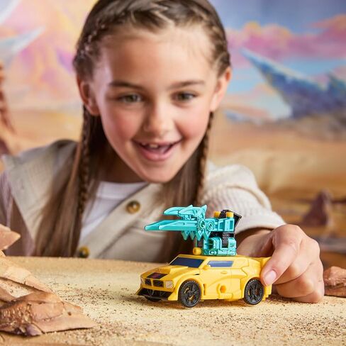 Transformers CYBERWORLD Bumblebee Armored Cyber Changers 4-Inch Action Figure, Quick Change to Car Mode, Robot Toys for Boys and Girls 6 and Up in Saudi Arabia