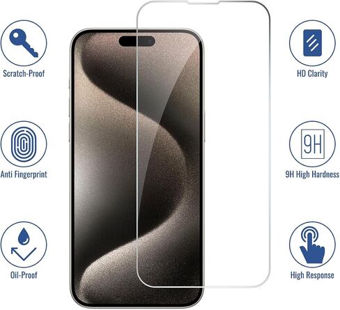 NEEPART 4 ​​عبوات من واقي الشاشة الزجاجي المقوى لهاتف iPhone 11/XR [6.1 بوصة]، حماية المستشعر، فيلم زجاج مقوى 9H، مضاد للخدش، صديق للحافظة، سهل التركيب، خالٍ من الفقاعات، صديق للحافظة in Kuwait