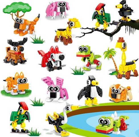 30PCS Animal Mini Building Build Party Form For Kids Return for Birthday Goodie Bag Classer Affer Box Toys Small Bulk Pinata stuffer End of School Year Gift for Student Boy Girl 4-8 8-12 in Kuwait