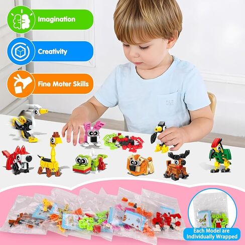 30PCS Animal Mini Building Build Party Form For Kids Return for Birthday Goodie Bag Classer Affer Box Toys Small Bulk Pinata stuffer End of School Year Gift for Student Boy Girl 4-8 8-12 in Kuwait
