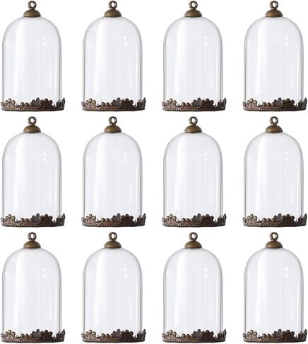 chgcraft 12pcs Clear Glass Globe Charms DIY kits with brass trants cap bead cap bauls bottle bracket bracket bracket bronze dome for bracelet necklace making diy in Saudi Arabia