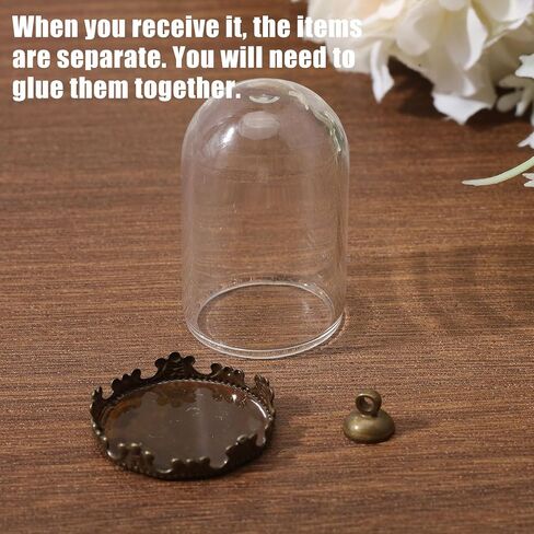 chgcraft 12pcs Clear Glass Globe Charms DIY kits with brass trants cap bead cap bauls bottle bracket bracket bracket bronze dome for bracelet necklace making diy in Saudi Arabia