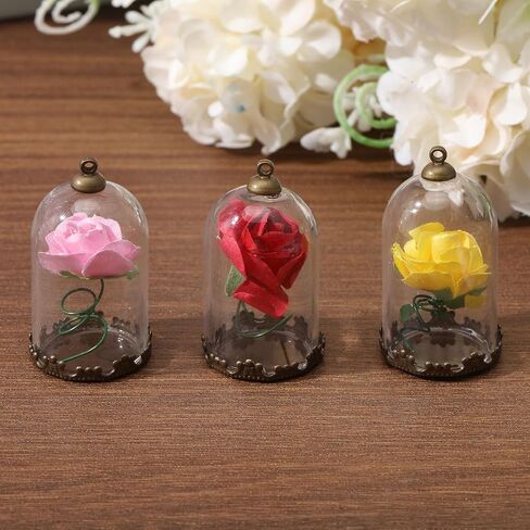 chgcraft 12pcs Clear Glass Globe Charms DIY kits with brass trants cap bead cap bauls bottle bracket bracket bracket bronze dome for bracelet necklace making diy in Saudi Arabia