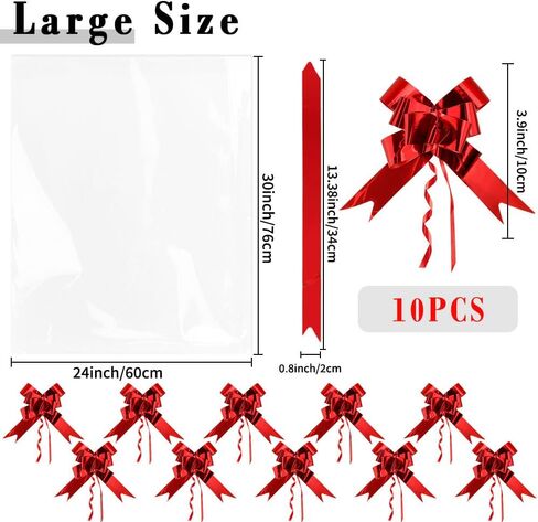 أكياس Linsuminn السيلوفان الكبيرة للسلال ، و 20 قطعة أكياس سلة واضحة ، وفرقة كبيرة من السيلوفان ، 18 × 24 بوصة in Kuwait