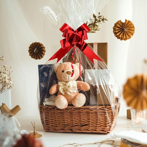 أكياس Linsuminn السيلوفان الكبيرة للسلال ، و 20 قطعة أكياس سلة واضحة ، وفرقة كبيرة من السيلوفان ، 18 × 24 بوصة in Kuwait