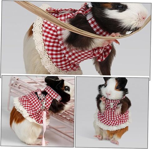 BESPORTBLE SMALL PET HARNESS Dress Leash مجموعة لخنازير أرنب غينيا والهامستر الناعم الناعم القابل للتعديل L الحجم الساحر نمط منقوش الساحر للمشي في الهواء الطلق in Kuwait