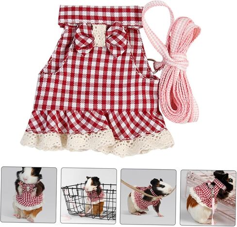 BESPORTBLE SMALL PET HARNESS Dress Leash مجموعة لخنازير أرنب غينيا والهامستر الناعم الناعم القابل للتعديل L الحجم الساحر نمط منقوش الساحر للمشي في الهواء الطلق in Kuwait