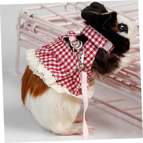 BESPORTBLE SMALL PET HARNESS Dress Leash مجموعة لخنازير أرنب غينيا والهامستر الناعم الناعم القابل للتعديل L الحجم الساحر نمط منقوش الساحر للمشي في الهواء الطلق in Kuwait