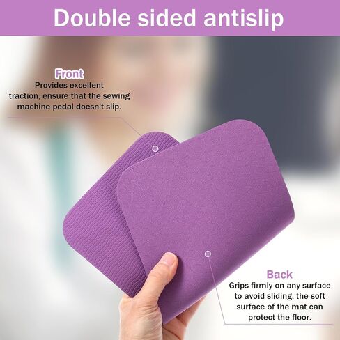 Wanmu 2 Pcs Sewing Machine Pedal Mat, No Slip Rubber Foot Pedal Muffling Accessory, Waterproof Reduce Vibrations Noise Quilting Supplies, Easy to Clean (Blue, Purple) in Saudi Arabia