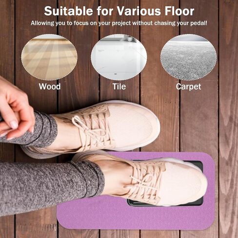 Wanmu 2 Pcs Sewing Machine Pedal Mat, No Slip Rubber Foot Pedal Muffling Accessory, Waterproof Reduce Vibrations Noise Quilting Supplies, Easy to Clean (Blue, Purple) in Saudi Arabia