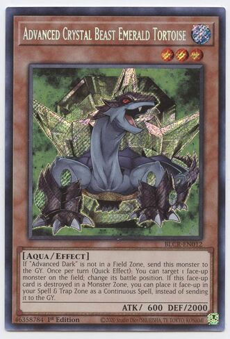 السلحفاة المتقدمة Crystal Beast Emerald - BLCR -EN012 - Secret Rare - 1st Edition in Saudi Arabia