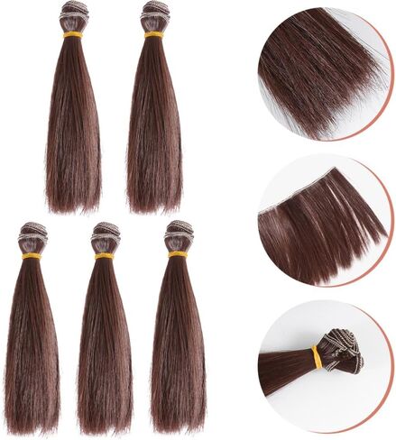 دمية DIY شعر مستعار مستقيم 5 أجهزة كمبيوتر دمية شعر مستقيم شعر شعر مستعار للشعر الاصطناعي DIY S in Kuwait