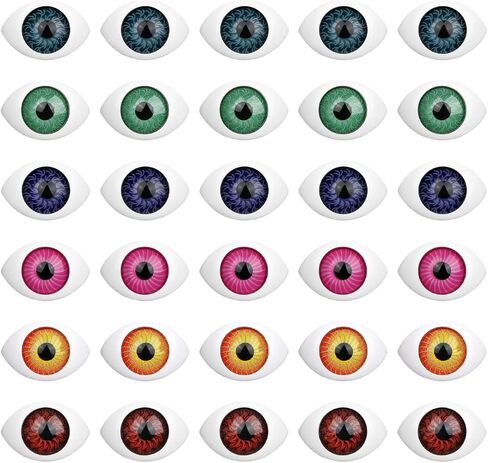 Healifty 100pcs أعين دمية ملونة مختلطة ل DIY مقل العيون محاكاة مقل العيون لزخارف الهالوين الأولاد والبنات مجوهرات صنع المجوهرات الإبداعية in Saudi Arabia