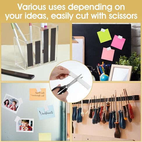 10 Pcs Magnetic Strips with Adhesive Backing, Flat Magnetic Strips for Crafts, Rectangle Magnetics Tape for DIY Projects, Flexible Magnetics Strip for Whiteboard Organization (5.9 X 0.78 X 0.04 Inch) in Saudi Arabia