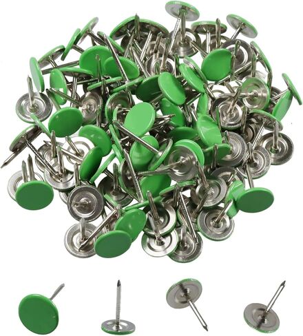 200pcs مسطحة مستديرة رأس الإبهام ، 0.43 بوصة زخرفية الإبهام دبابيس دفع المعادن للمكتب ، ومدرسة ، لوحات النشرات ، لوحات إشعار (أخضر) in Kuwait