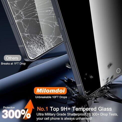 Milomdoi 3 Pack Screen Protector for Samsung Galaxy S23 6.1 Inch with 3 Pack Tempered Glass Camera Lens Protector, Ultra 9H Accessories, Case Friendly, Mounting Frame, 2.5D Curved - HD in Saudi Arabia