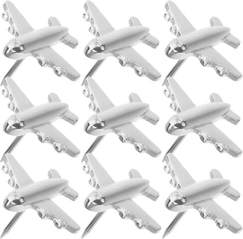Airplane Push Pins, 12pcs Metal Airplane Thumb Tacks Plane Shaped Push Pins for Map Cork Board Bulletin World Map Photos Decors Wall in Saudi Arabia