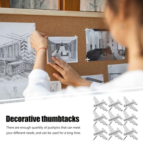 Airplane Push Pins, 12pcs Metal Airplane Thumb Tacks Plane Shaped Push Pins for Map Cork Board Bulletin World Map Photos Decors Wall in Saudi Arabia