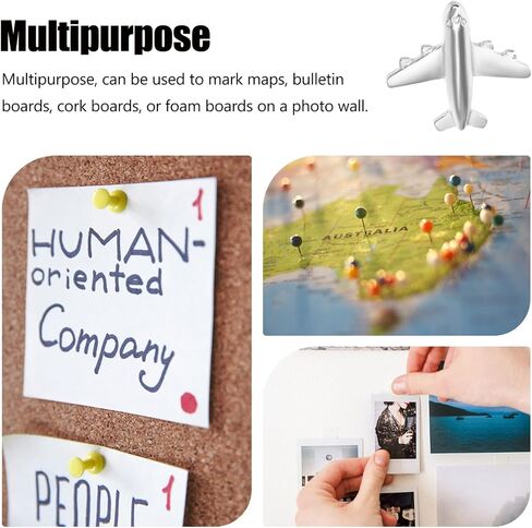 Airplane Push Pins, 12pcs Metal Airplane Thumb Tacks Plane Shaped Push Pins for Map Cork Board Bulletin World Map Photos Decors Wall in Saudi Arabia