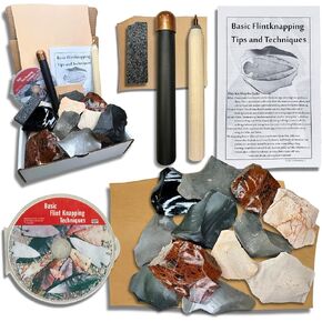 Deluxe Flintknapping Kit with 3 lbs Rock, Copper Bopper, Other Tools & DVD: Intro to Knapping Flint Arrowheads & Stone Tools in Saudi Arabia