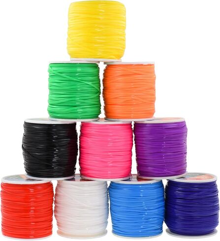 Mandala Crafts Navy Blue Plastic Lacing Cord Boondoggle String Kit - 2.5mm 100 Yds Gimp String Kit for Keychain Plastic Cord Bracelet Necklace Jewelry Making - Plastic Lanyard String in Saudi Arabia
