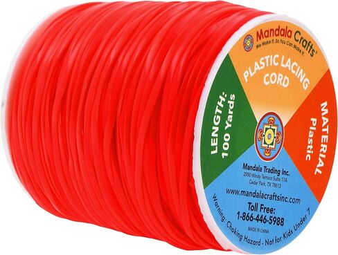 Mandala Crafts Navy Blue Plastic Lacing Cord Boondoggle String Kit - 2.5mm 100 Yds Gimp String Kit for Keychain Plastic Cord Bracelet Necklace Jewelry Making - Plastic Lanyard String in Saudi Arabia