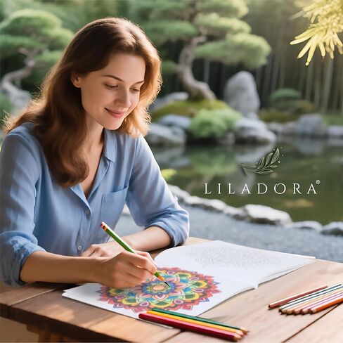 LILADORA Creative Calm - Coloring Books for Adults Relaxation, with 38 Wonder-Full Pages. for Relaxation and Stress Relief Gift. Adult Coloring Books for Women. Mindfulness Coloring Book. in Saudi Arabia