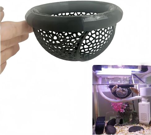 Floating Betta Cave & Shrimp Hideout, Betta Rest Fish Tank Ornament, Aquarium Cave, Betta Habitat, Shrimp Hideout(Environmentally Friendly and Non-Toxic,Black) in Saudi Arabia