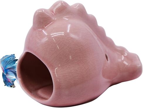 anrui ceramic aquarium decoration لطيف seahorse seahorse betta السمكة السمك الملحقات ديكور مخبأ كهف الزخرفة للأسماك الصغيرة المتوسطة ، الروبيان ، السمك الذهبي والزواحف (الوردي) in Kuwait