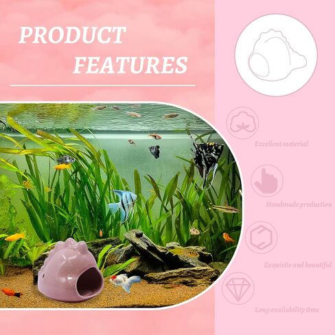 anrui ceramic aquarium decoration لطيف seahorse seahorse betta السمكة السمك الملحقات ديكور مخبأ كهف الزخرفة للأسماك الصغيرة المتوسطة ، الروبيان ، السمك الذهبي والزواحف (الوردي) in Kuwait